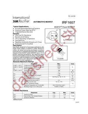 IRF1607 datasheet  